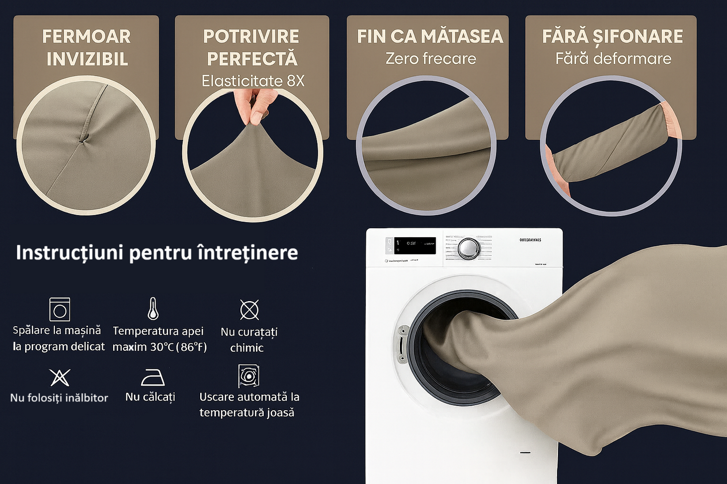 Set 2 fețe de pernă - Albastru