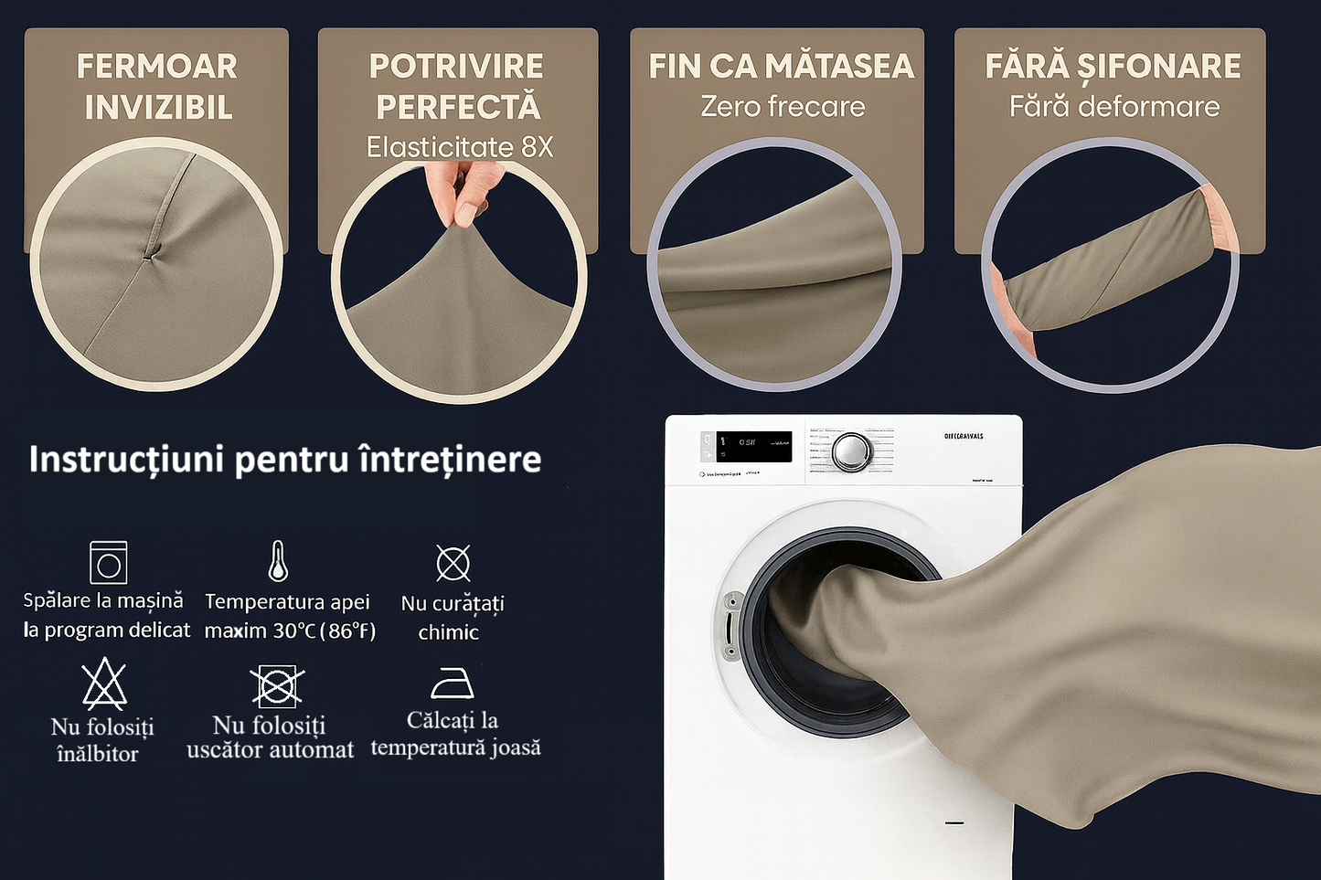 Față de pernă - Crem